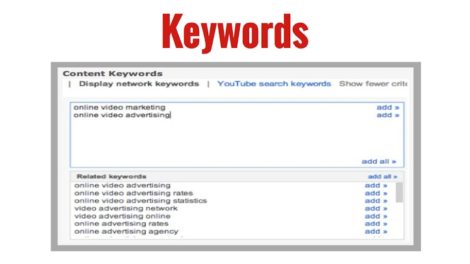 Trueview YouTube Ads Targeting Keywords Trueview YouTube Ads Targeting Keywords