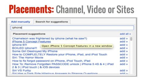 Placements YouTube Advertising